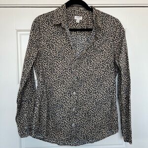 J.Crew Animal Print Shirt in Black and Tan